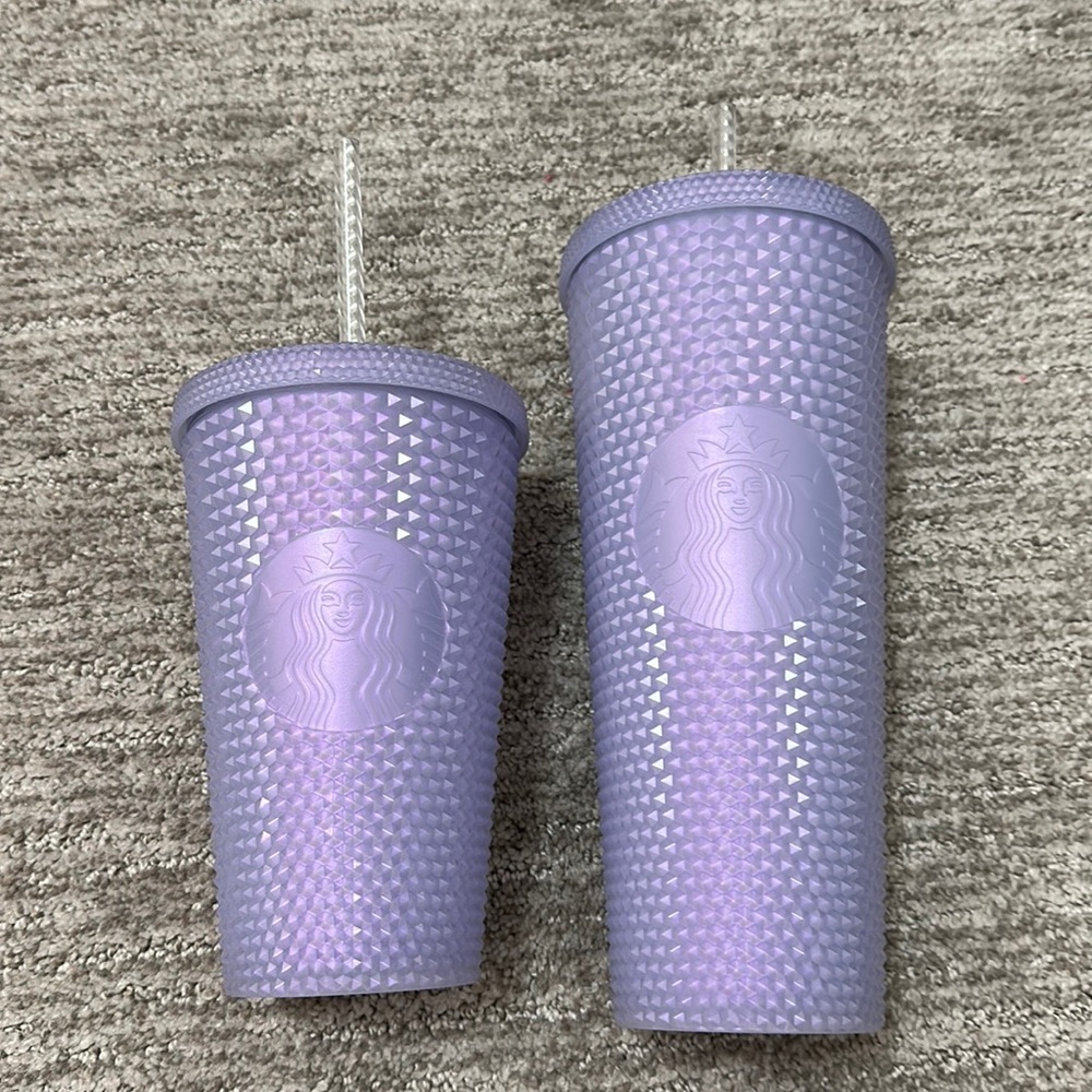 Matte iridescent Starbucks tumblers